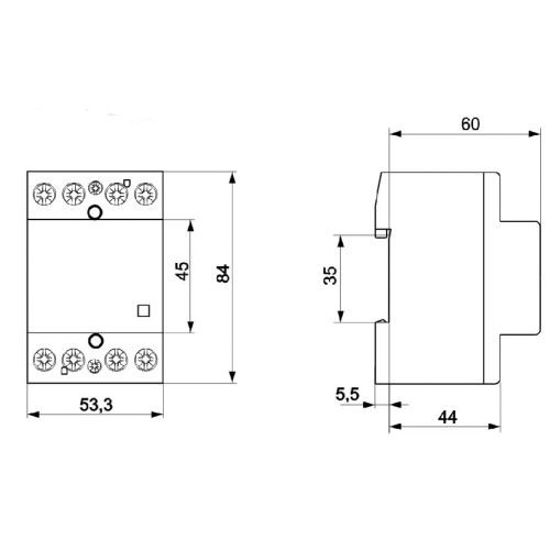 Контактор модульный тихий, 63А 220В, 4но, RD 63-40 230V AC/DC, ETI 2464026