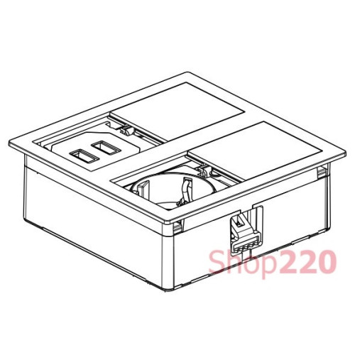 Врезная розетка в стол 220В + USB, белый, Versahit ASA 060.15F.00015