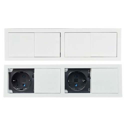 Мебельная розетка в стол 2х220В, белый, Versahit Mono Combi ASA