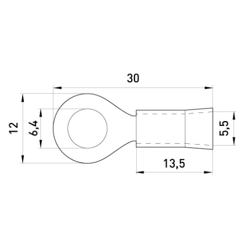 Наконечник кольцевой 4 - 6 мм кв, желтый, e.terminal.stand.rv5.5.6 4-6.yellow Enext