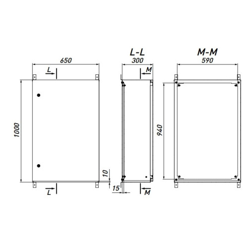 Шкаф металлический 1000х650х300 мм, навесной, IP54, e.mbox.pro.p.100.65.30 IP54 Enext p0100250