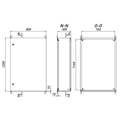 Шкаф металлический 1200х800х300 мм, навесной, IP54, e.mbox.pro.p.120.80.30 IP54 Enext p0100251