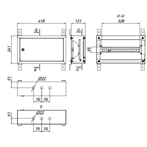 Щит навесной на 18 модулей, металлический, IP31, e.mbox.pro.n.18 Enext p0100202