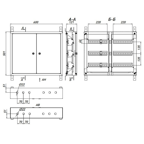 Щит навесной на 72 модуля, металлический, IP31, e.mbox.pro.n.72 Enext p0100207