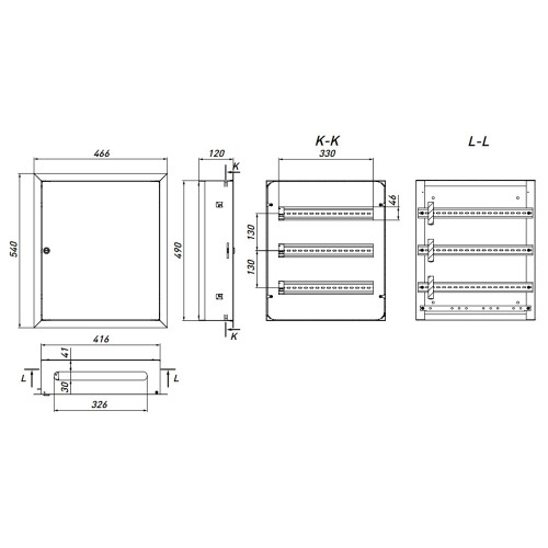 Щит встраиваемый на 54 модуля, металлический, IP31, e.mbox.pro.w.54 Enext p0100213