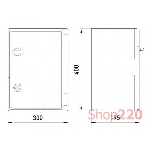 Щит ударопрочный 300х400х195мм с прозрачной дверцей, IP65, e.plbox.300.400.195.tr Enext