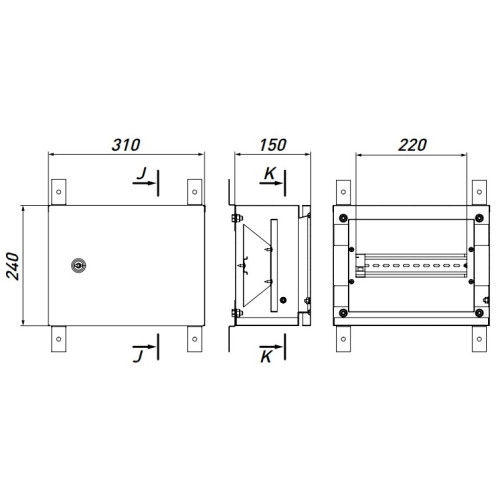 Щит навесной на 12 модулей, металлический, IP54, e.mbox.pro.n.12 Enext p0100215