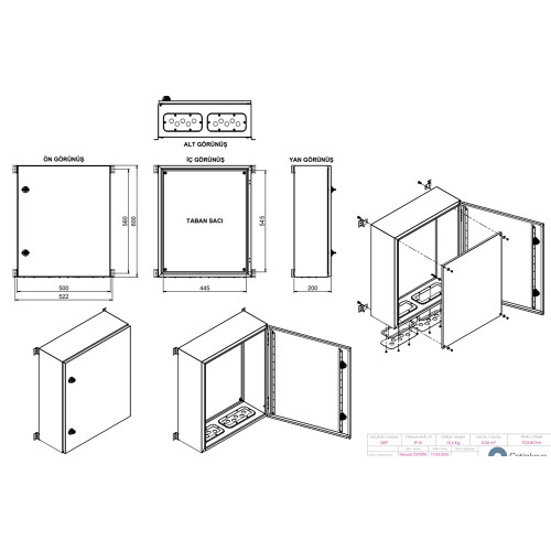 Щит металлический 600х500х200 мм, навесной, IP41, e.mbox.industrial.p.60.50.20z IP41 Enext CP506020K