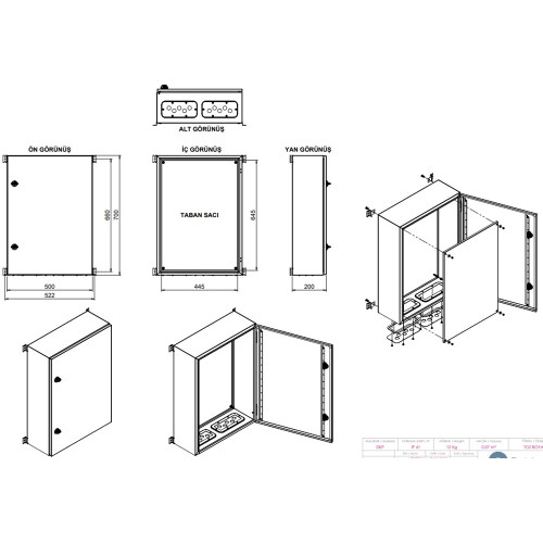 Щит металлический 700х500х200 мм, навесной, IP41, e.mbox.industrial.p.70.50.20z IP41 Enext CP507020K