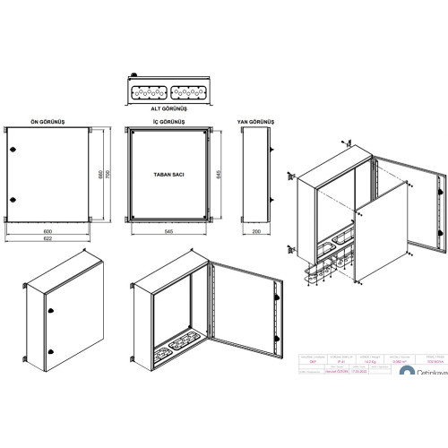 Щит металлический 700х600х200 мм, навесной, IP41, e.mbox.industrial.p.70.60.20z IP41 Enext CP607020K