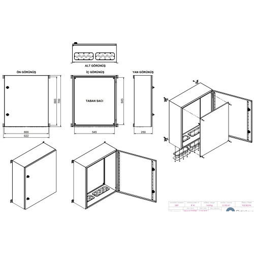 Щит металлический 700х600х250 мм, навесной, IP41, e.mbox.industrial.p.70.60.25z IP41 Enext CP607025K