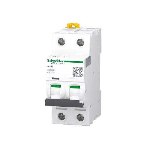 Автоматический выключатель 2А, 2 полюса, кривая B, IC60N Acti9 Schneider Electric A9F73202