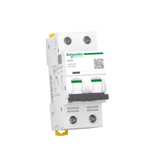 Автоматический выключатель 2А, 2 полюса, кривая B, IC60N Acti9 Schneider Electric A9F73202