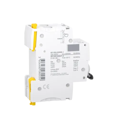Автоматический выключатель 4А, 2 полюса, кривая B, IC60N Acti9 Schneider Electric A9F73204