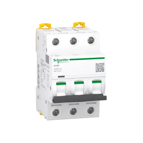 Автоматический выключатель 3А, 3 полюса, кривая C, IC60N Acti9 Schneider Electric A9F74303