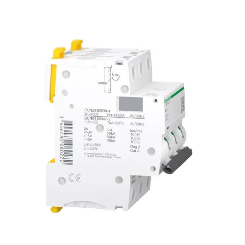Автоматический выключатель 3А, 3 полюса, кривая C, IC60N Acti9 Schneider Electric A9F74303