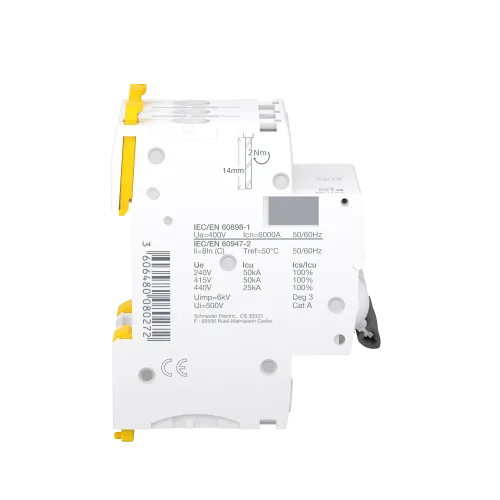 Автоматический выключатель 3А, 3 полюса, кривая C, IC60N Acti9 Schneider Electric A9F74303