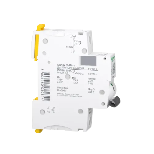 Автоматический выключатель 10А, 1 полюс, кривая D, IC60N Acti9 Schneider Electric A9F75110