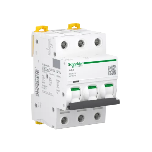 Автоматический выключатель 6А, 3 полюса, кривая D, IC60N Acti9 Schneider Electric A9F75306