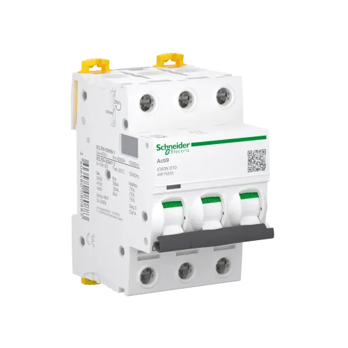 Автоматический выключатель 10А, 3 полюса, кривая D, IC60N Acti9 Schneider Electric A9F75310