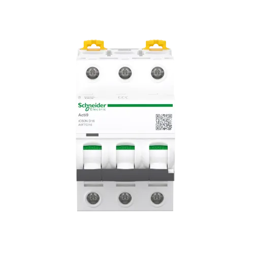 Автоматический выключатель 16А, 3 полюса, кривая D, IC60N Acti9 Schneider Electric A9F75316