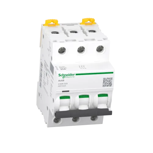 Автоматический выключатель 25А, 3 полюса, кривая D, IC60N Acti9 Schneider Electric A9F75325