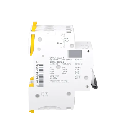 Автоматический выключатель 63А, 3 полюса, кривая D, IC60N Acti9 Schneider Electric A9F75363