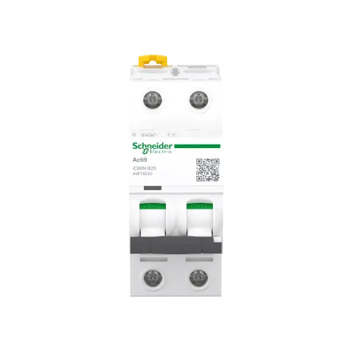Автоматический выключатель 20А, 2 полюса, кривая B, IC60N Acti9 Schneider Electric A9F78220