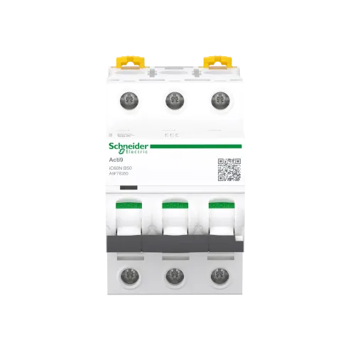 Автоматический выключатель 50А, 3 полюса, кривая B, IC60N Acti9 Schneider Electric A9F78350