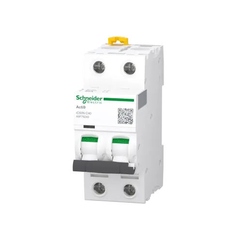 Автоматический выключатель 40А, 2 полюса, кривая C, IC60N Acti9 Schneider Electric A9F79240