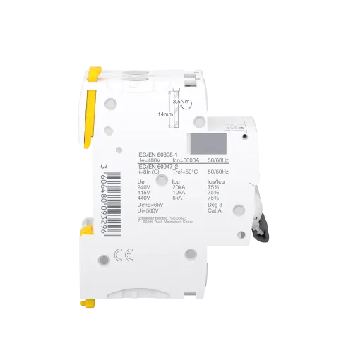 Автоматический выключатель 63А, 2 полюса, кривая C, IC60N Acti9 Schneider Electric A9F79263