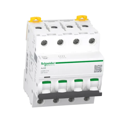 Автоматический выключатель 10А, 4 полюса, кривая C, IC60N Acti9 Schneider Electric A9F79410