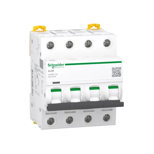 Автоматический выключатель 16А, 4 полюса, кривая C, IC60N Acti9 Schneider Electric A9F79416