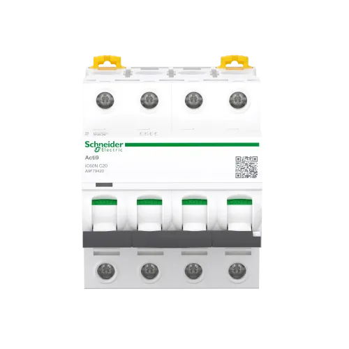 Автоматический выключатель 20А, 4 полюса, кривая C, IC60N Acti9 Schneider Electric A9F79420