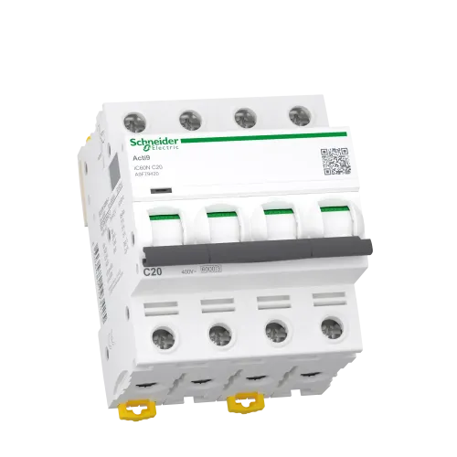 Автоматический выключатель 20А, 4 полюса, кривая C, IC60N Acti9 Schneider Electric A9F79420
