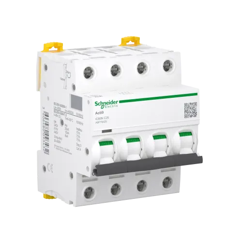 Автоматический выключатель 25А, 4 полюса, кривая C, IC60N Acti9 Schneider Electric A9F79425