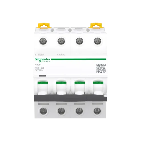Автоматический выключатель 25А, 4 полюса, кривая C, IC60N Acti9 Schneider Electric A9F79425