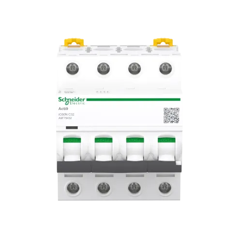 Автоматический выключатель 32А, 4 полюса, кривая C, IC60N Acti9 Schneider Electric A9F79432