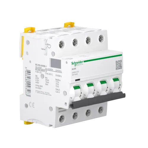 Автоматический выключатель 50А, 4 полюса, кривая C, IC60N Acti9 Schneider Electric A9F79450