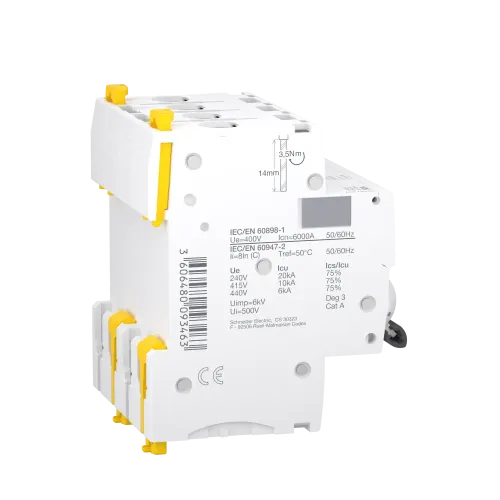 Автоматический выключатель 50А, 4 полюса, кривая C, IC60N Acti9 Schneider Electric A9F79450