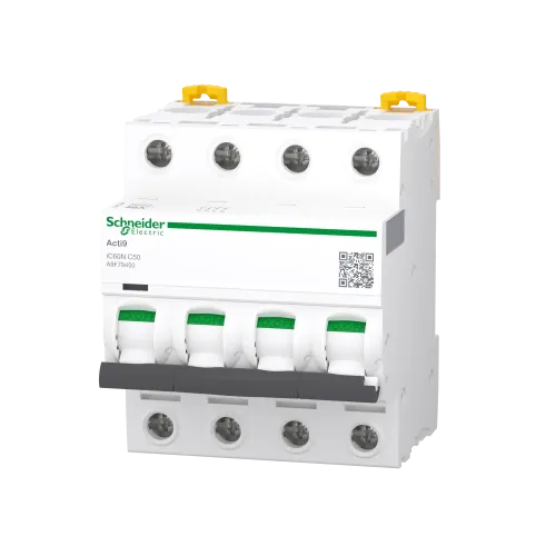 Автоматический выключатель 50А, 4 полюса, кривая C, IC60N Acti9 Schneider Electric A9F79450