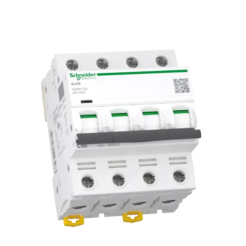 Автоматический выключатель 50А, 4 полюса, кривая C, IC60N Acti9 Schneider Electric A9F79450