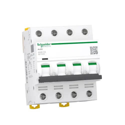 Автоматический выключатель 50А, 4 полюса, кривая C, IC60N Acti9 Schneider Electric A9F79450