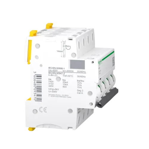 Автоматический выключатель 63А, 4 полюса, кривая C, IC60N Acti9 Schneider Electric A9F79463