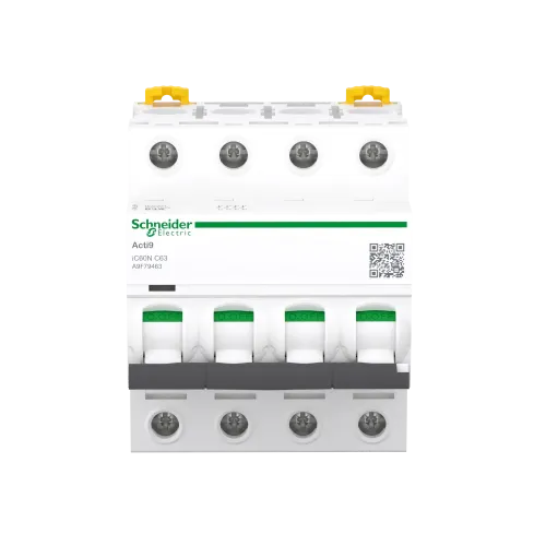 Автоматический выключатель 63А, 4 полюса, кривая C, IC60N Acti9 Schneider Electric A9F79463