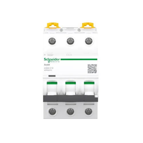 Автоматический выключатель 10А, 3 полюса, кривая C, IC60H Acti9 Schneider Electric A9F89310