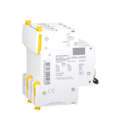 Автоматический выключатель 50А, 4 полюса, кривая C, IC60H Acti9 Schneider Electric A9F89450