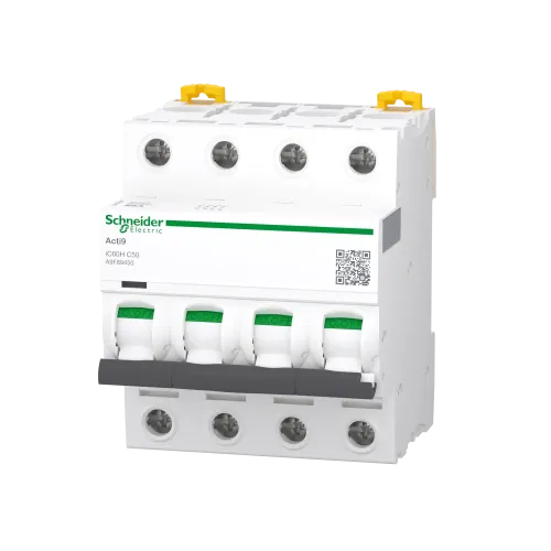 Автоматический выключатель 50А, 4 полюса, кривая C, IC60H Acti9 Schneider Electric A9F89450