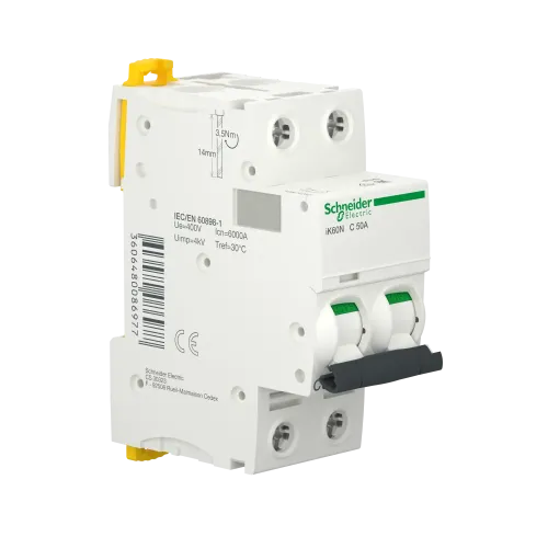 Автоматический выключатель 50А, 2 полюса, кривая C, IK60N Acti9 Schneider Electric A9K24250