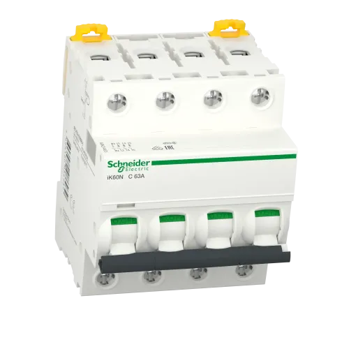 Автоматический выключатель 63А, 4 полюса, кривая C, IK60N Acti9 Schneider Electric A9K24463